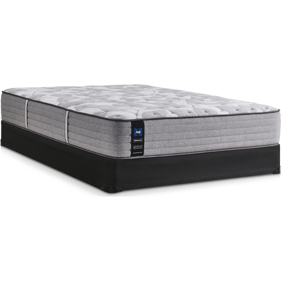sealy dantley gray king mattress split foundation set   