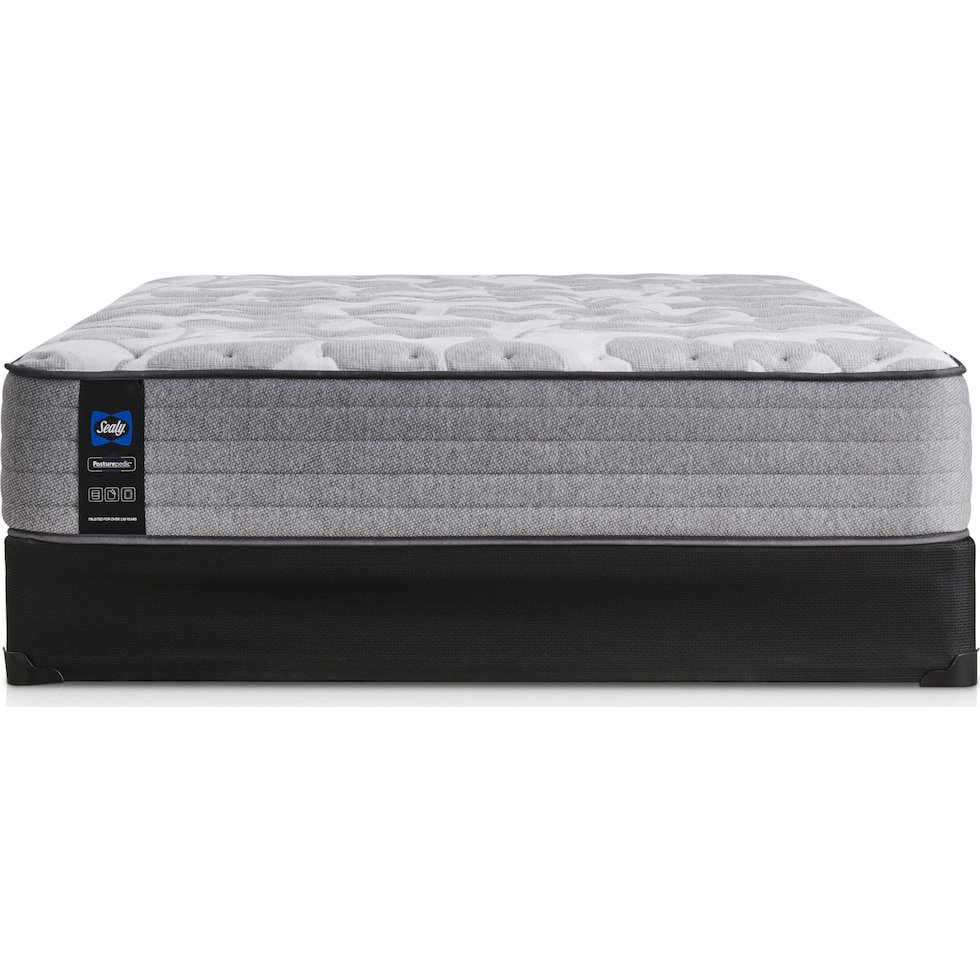 sealy dantley gray king mattress split foundation set   