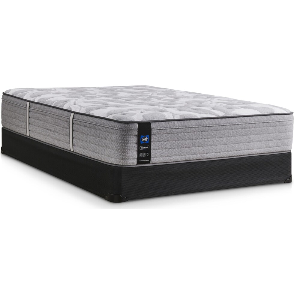 sealy dantley gray king mattress split low profile foundation set   