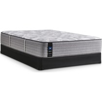 sealy dantley gray queen mattress low profile foundation set   