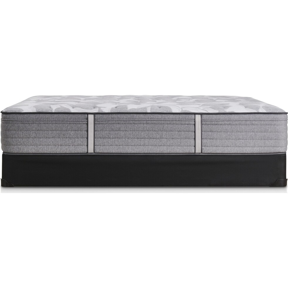 sealy dantley gray queen mattress low profile foundation set   