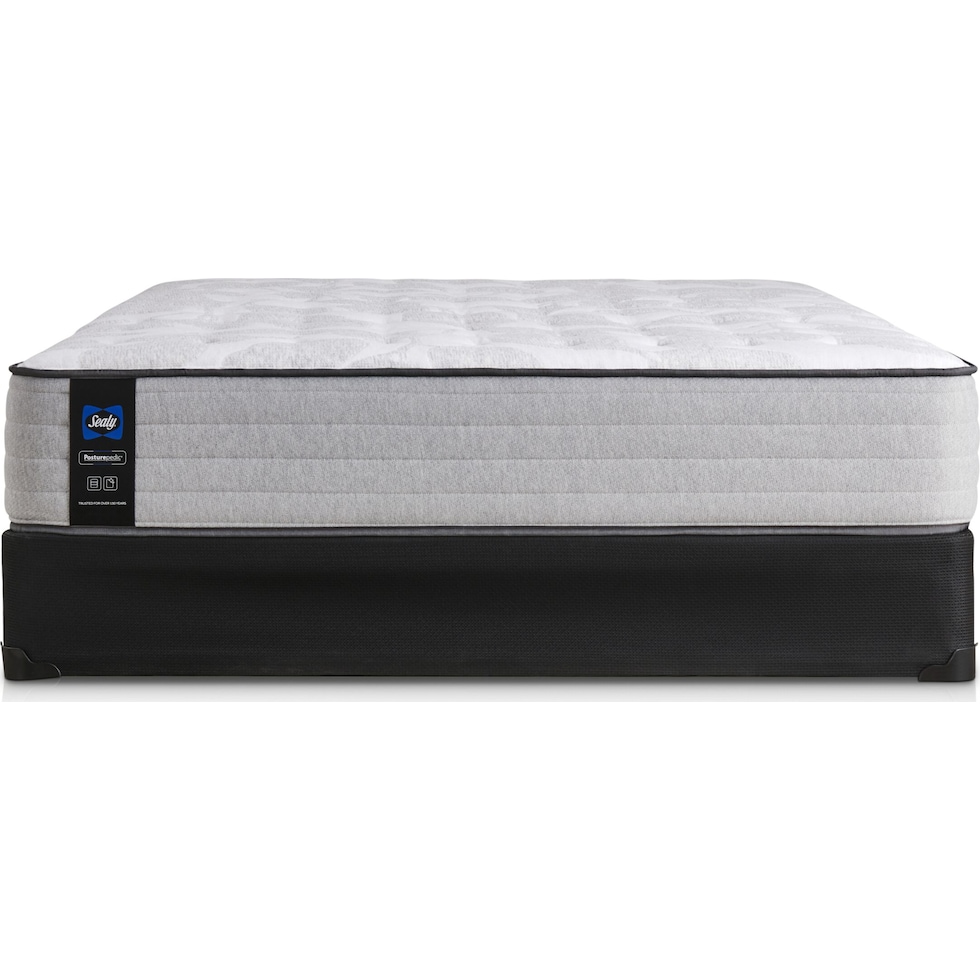 sealy diggens gray king mattress split low profile foundation set   