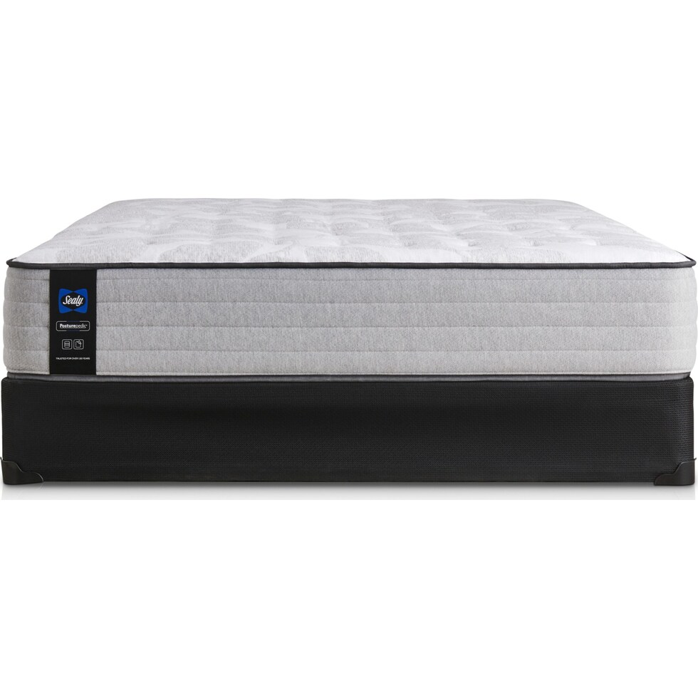 sealy diggens gray queen mattress foundation set   