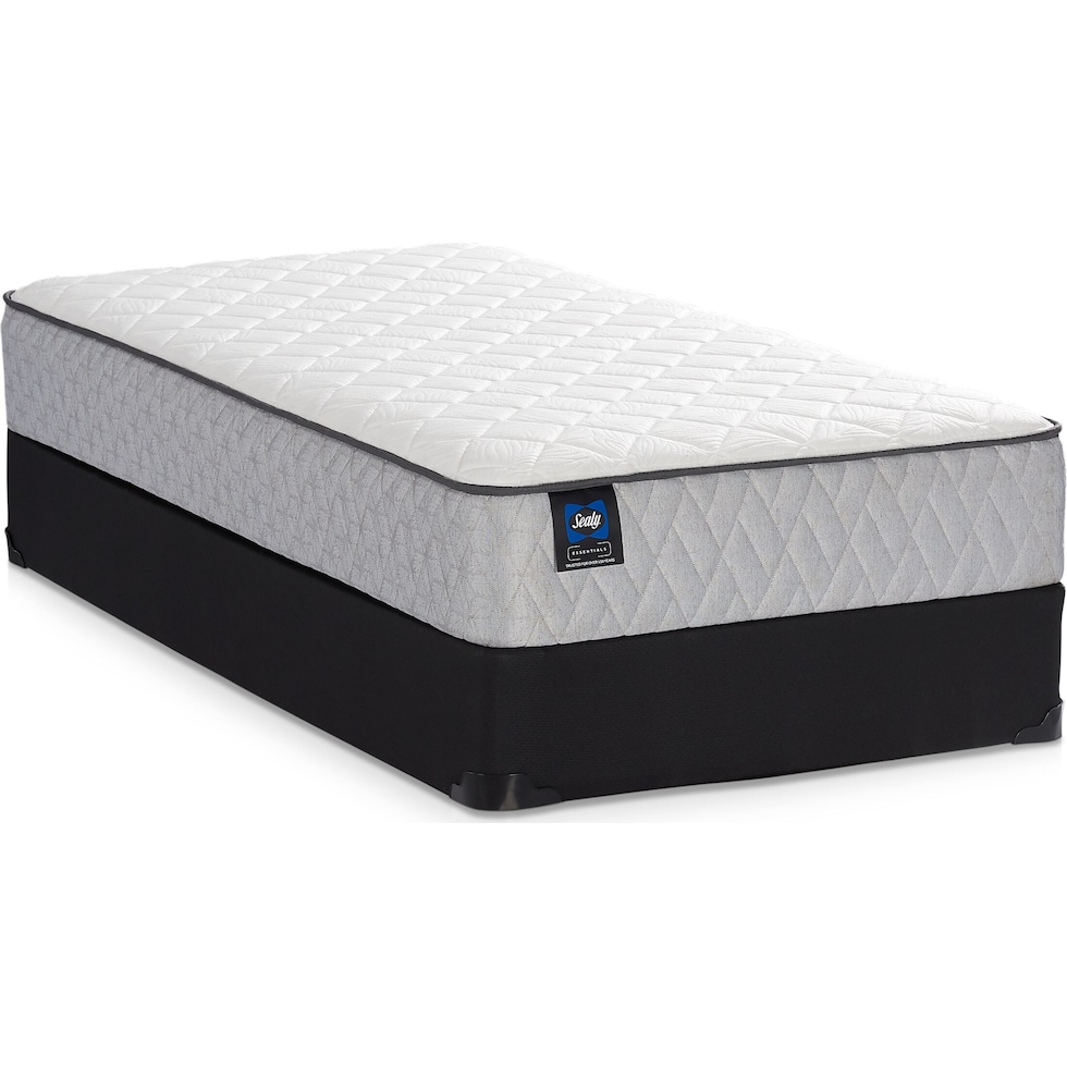 sealy elmcroft white queen mattress split low profile foundation set   