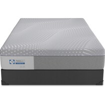 sealy elsanta gray king mattress split low profile foundation set   