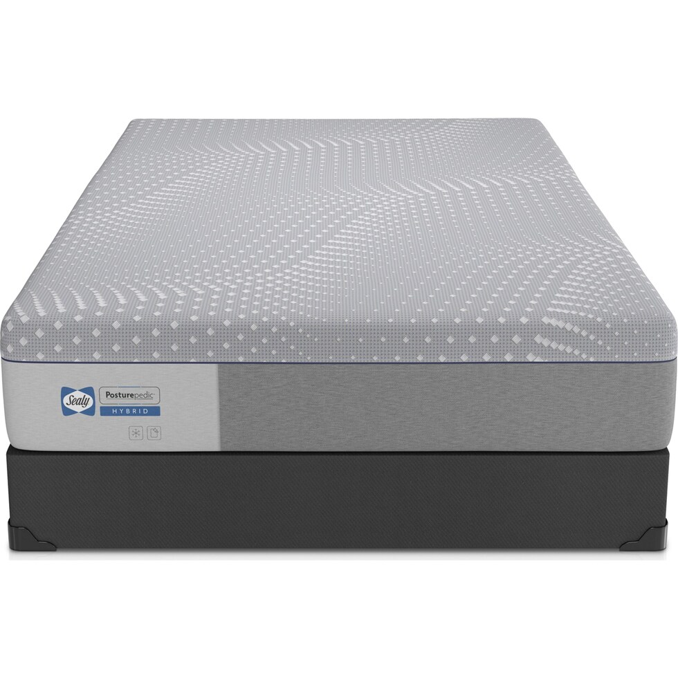 sealy elsanta gray king mattress split low profile foundation set   