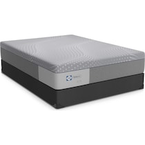 sealy elsanta gray king mattress split low profile foundation set   
