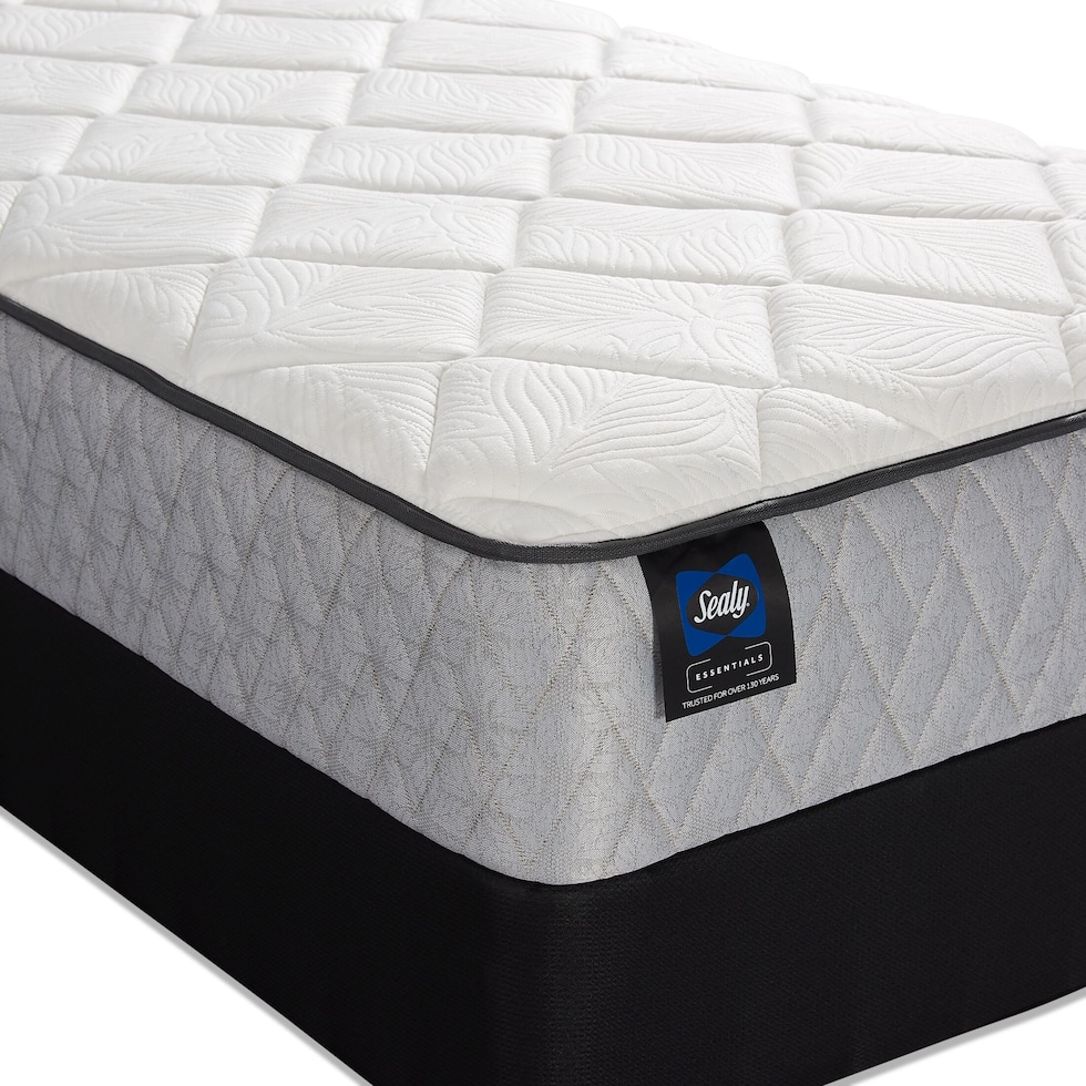 sealy gilroy white queen mattress split low profile foundation set   