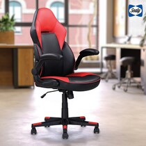 sealy black red desk chair   