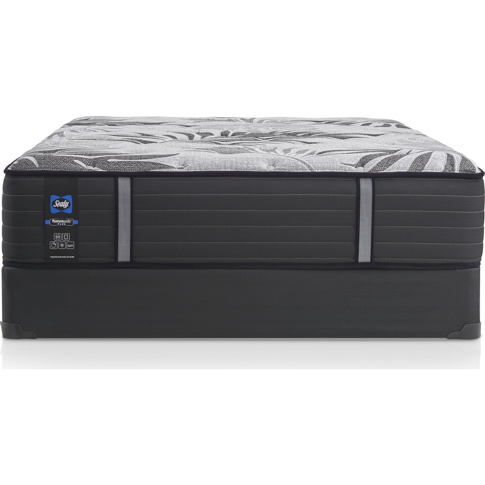 sealy® brigerton mattress collection gray king mattress low profile foundation set   