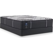 sealy® brigerton mattress collection gray queen mattress low profile foundation set   