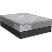 sealy® oriole mattress collection gray queen mattress low profile foundation set   