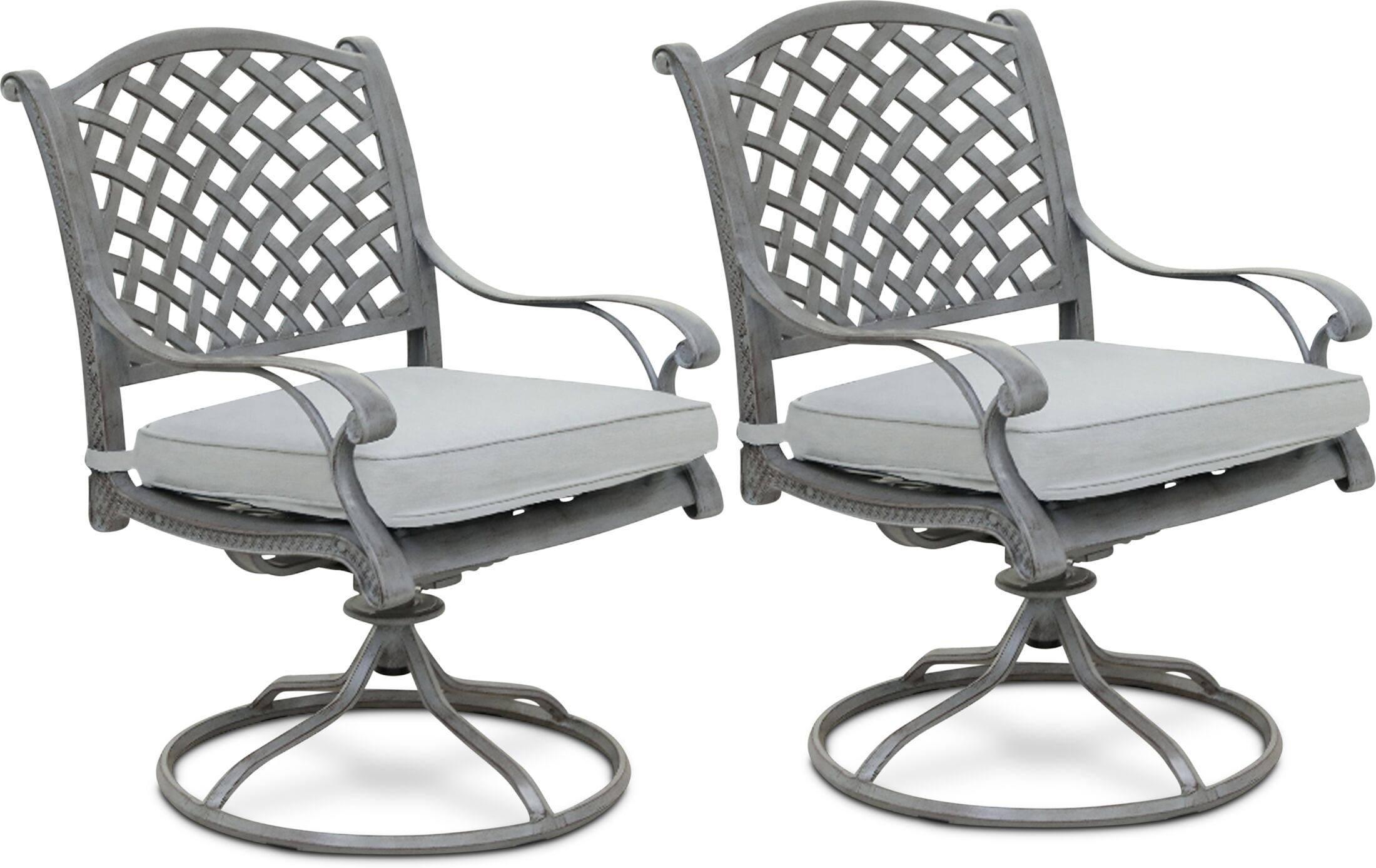 gray outdoor swivel chairs