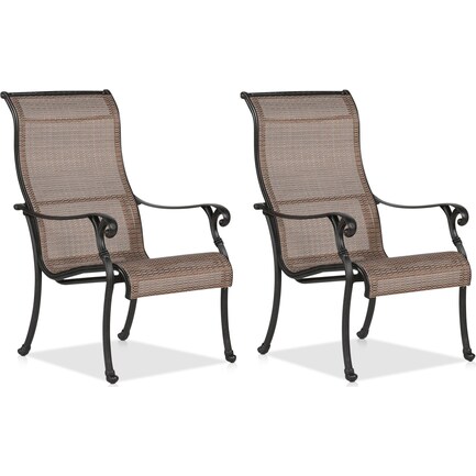 Seaside Outdoor Set of 2 Sling Dining Chairs