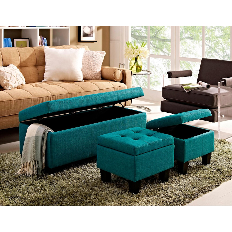 seattle blue ottoman   