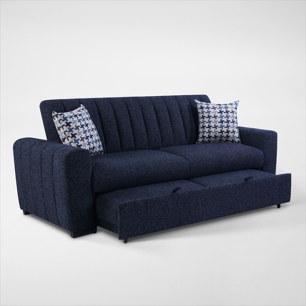 sebastian blue sleeper sofa   