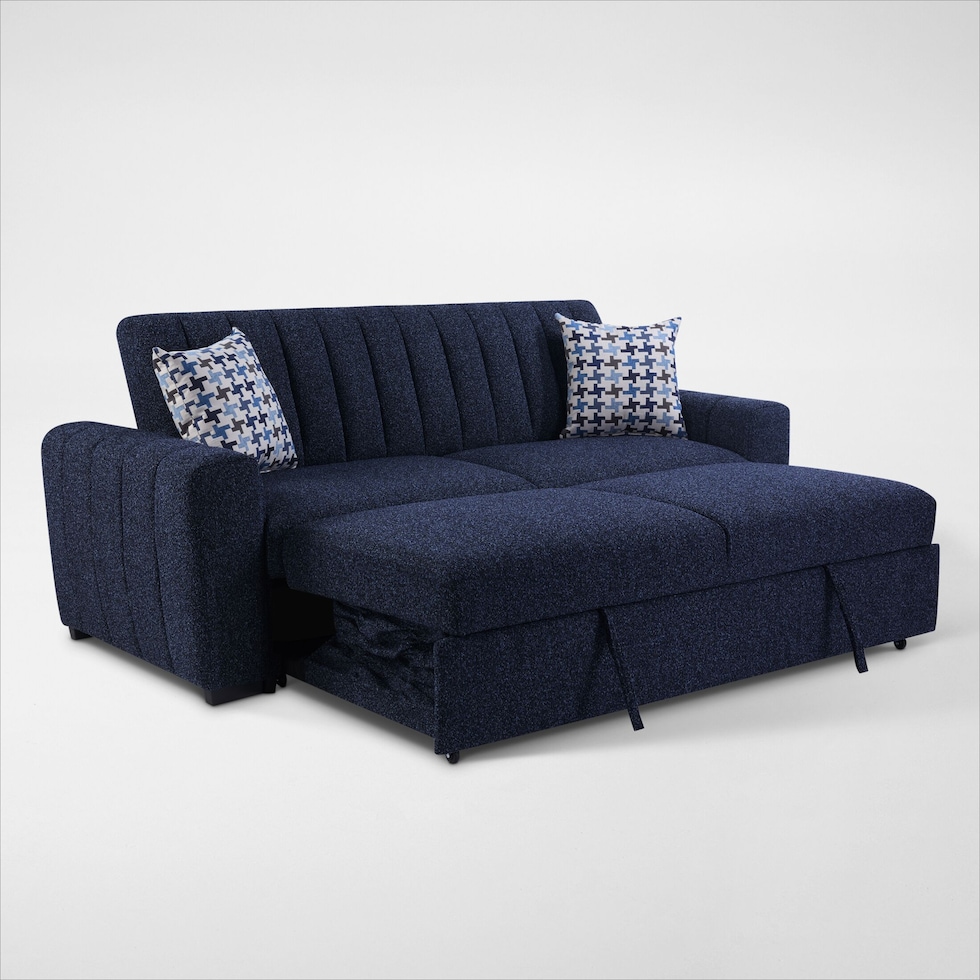 sebastian blue sleeper sofa   