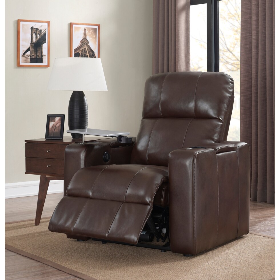 sedona dark brown power recliner   