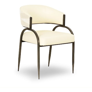 Seema Vegan Leather and 2-Tone Jacquard Dining Chair