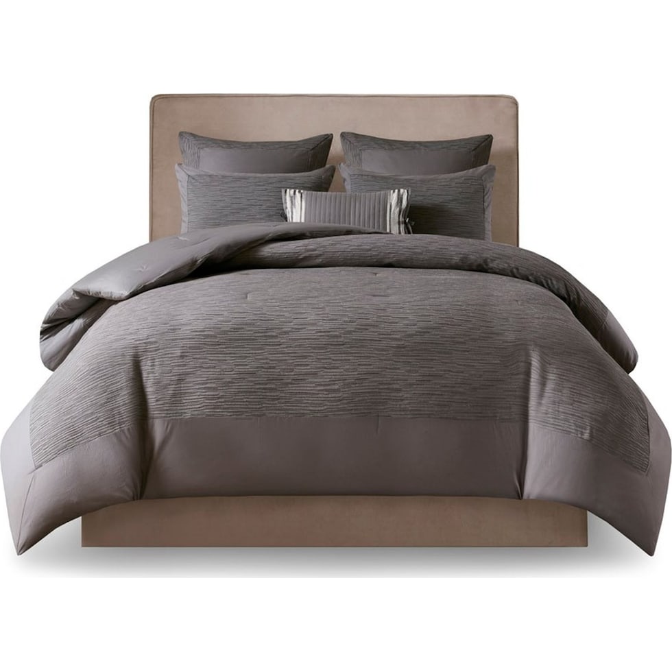 selah gray full queen bedding set   