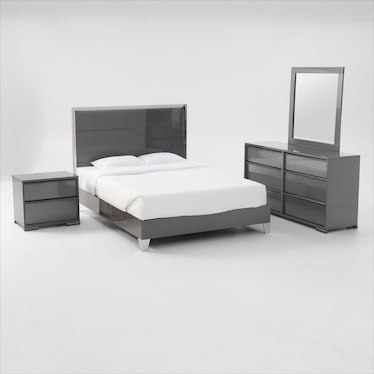 Selena 6-Piece Bedroom Set with Dresser, Mirror, and Nightstand