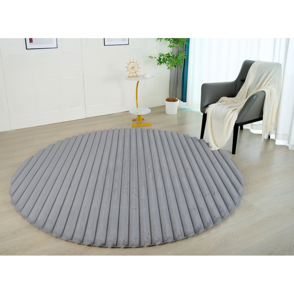 selena gray area rug  round   