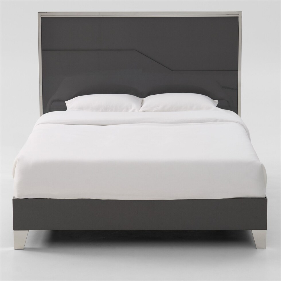 selena gray queen bed with lights   