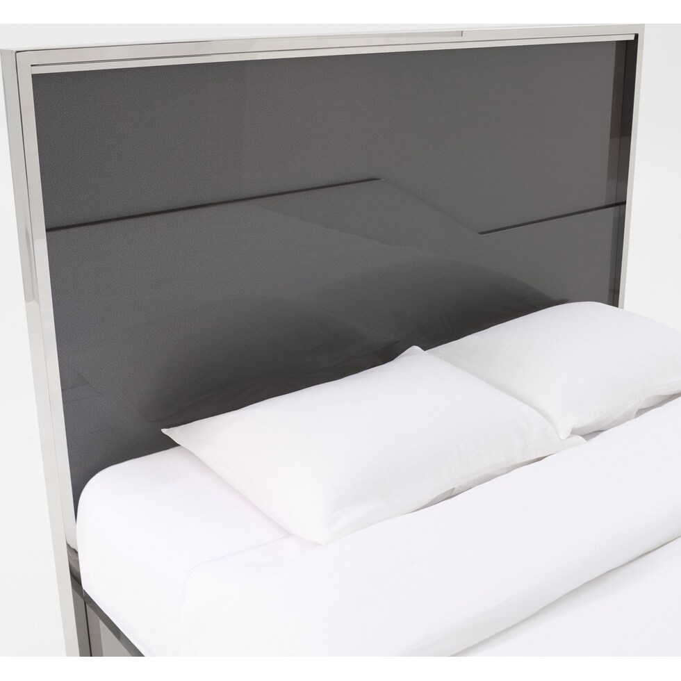 selena gray queen bed with lights   