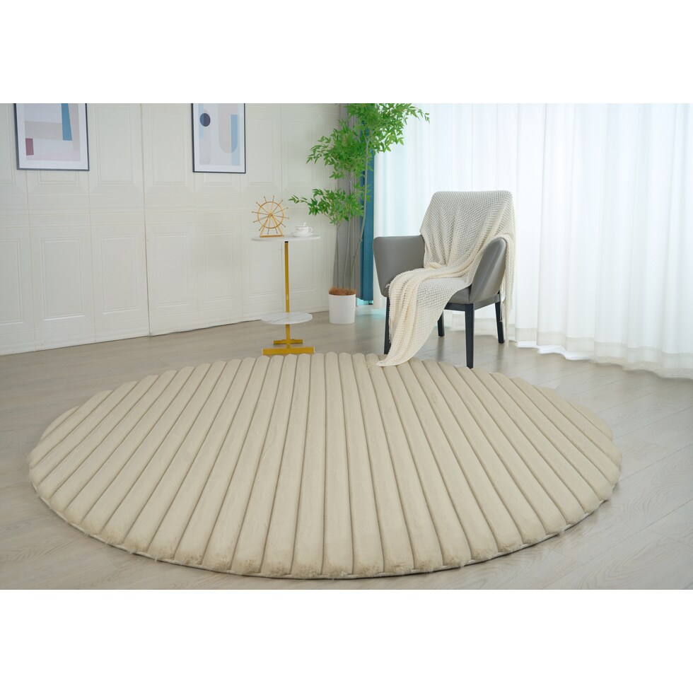 selena neutral area rug  round   