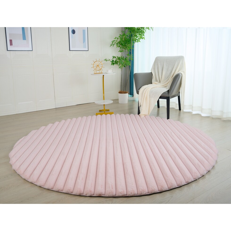 selena pink area rug  round   