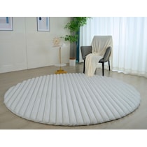 selena white area rug  round   