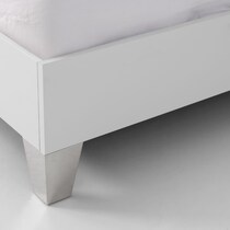 selena white queen bed with lights   