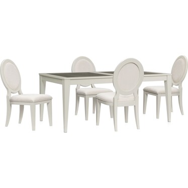 Selene Rectangular Extendable Dining Table and 4 Chairs