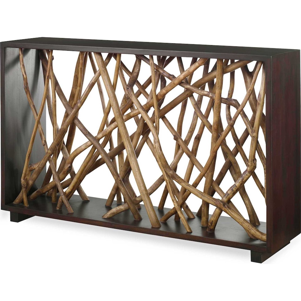 sena dark brown console table   