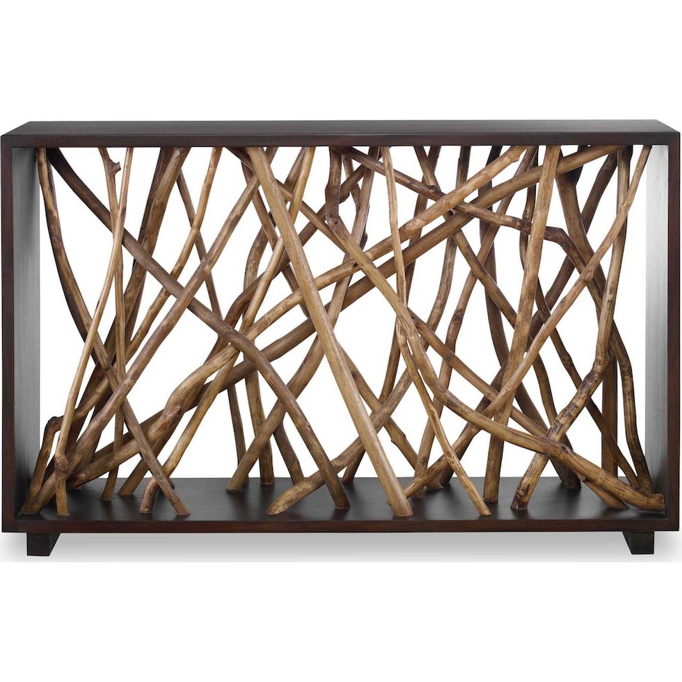 sena dark brown console table   