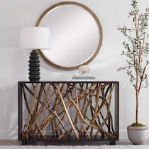 sena dark brown console table   