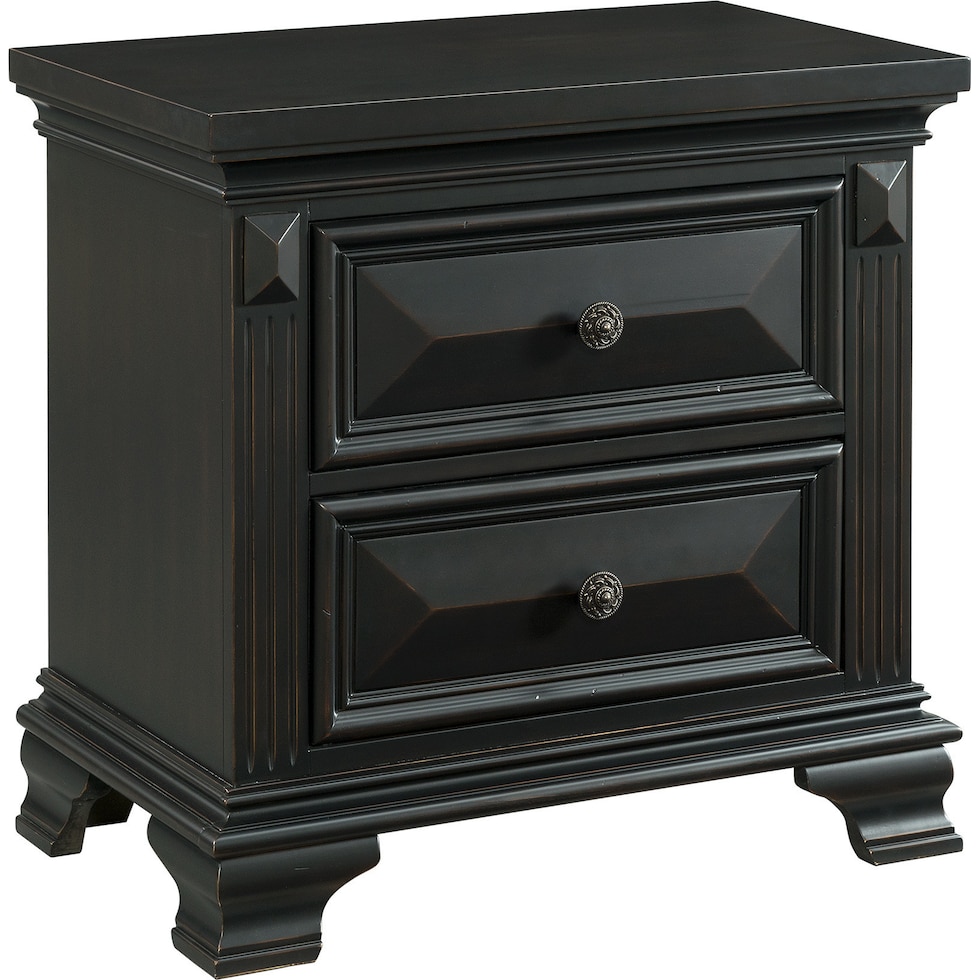 senna black nightstand   