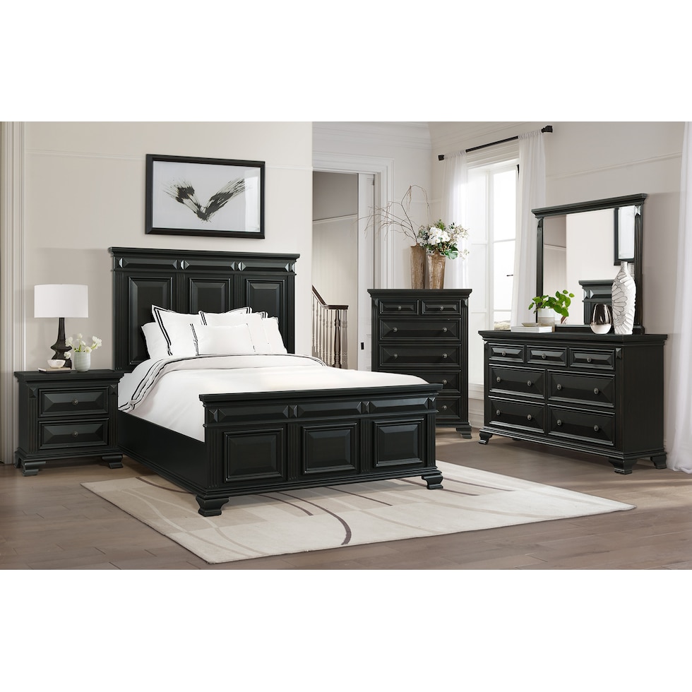 senna black nightstand   