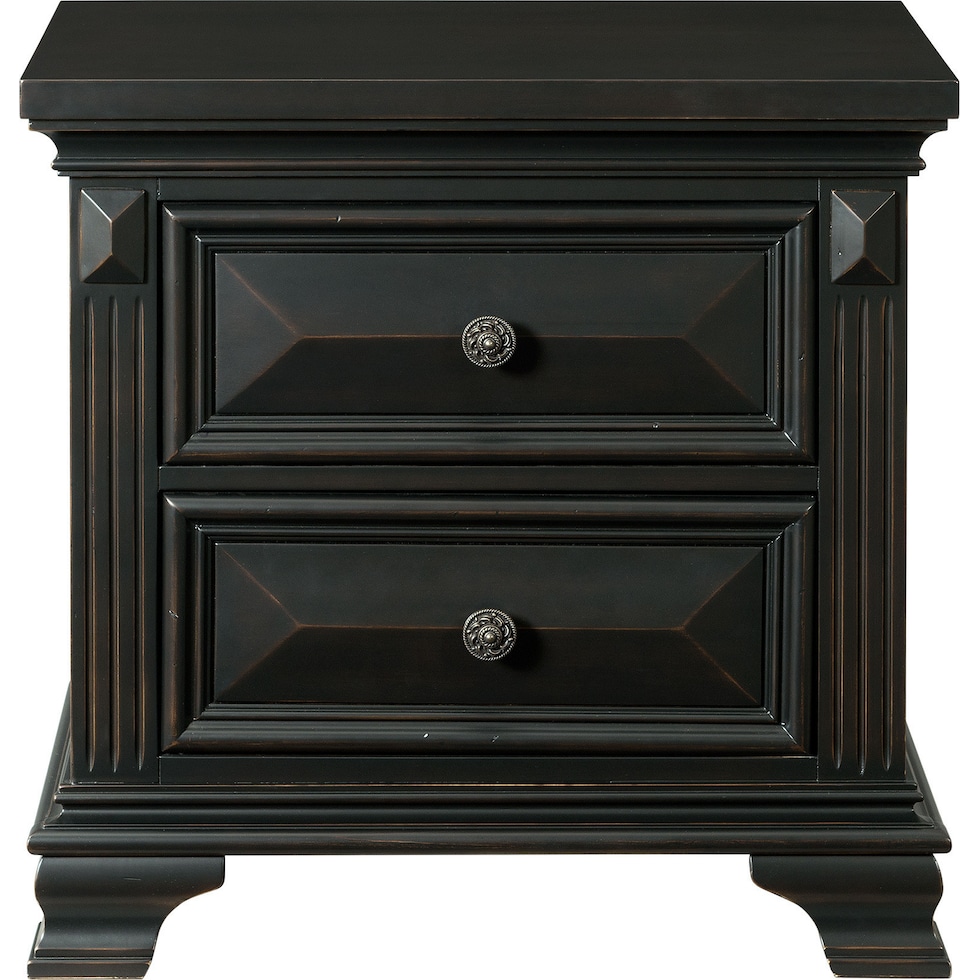 senna black nightstand   