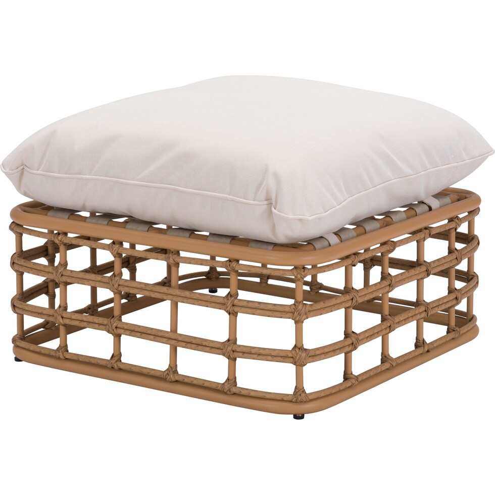 sequoia tan cream outdoor ottoman   