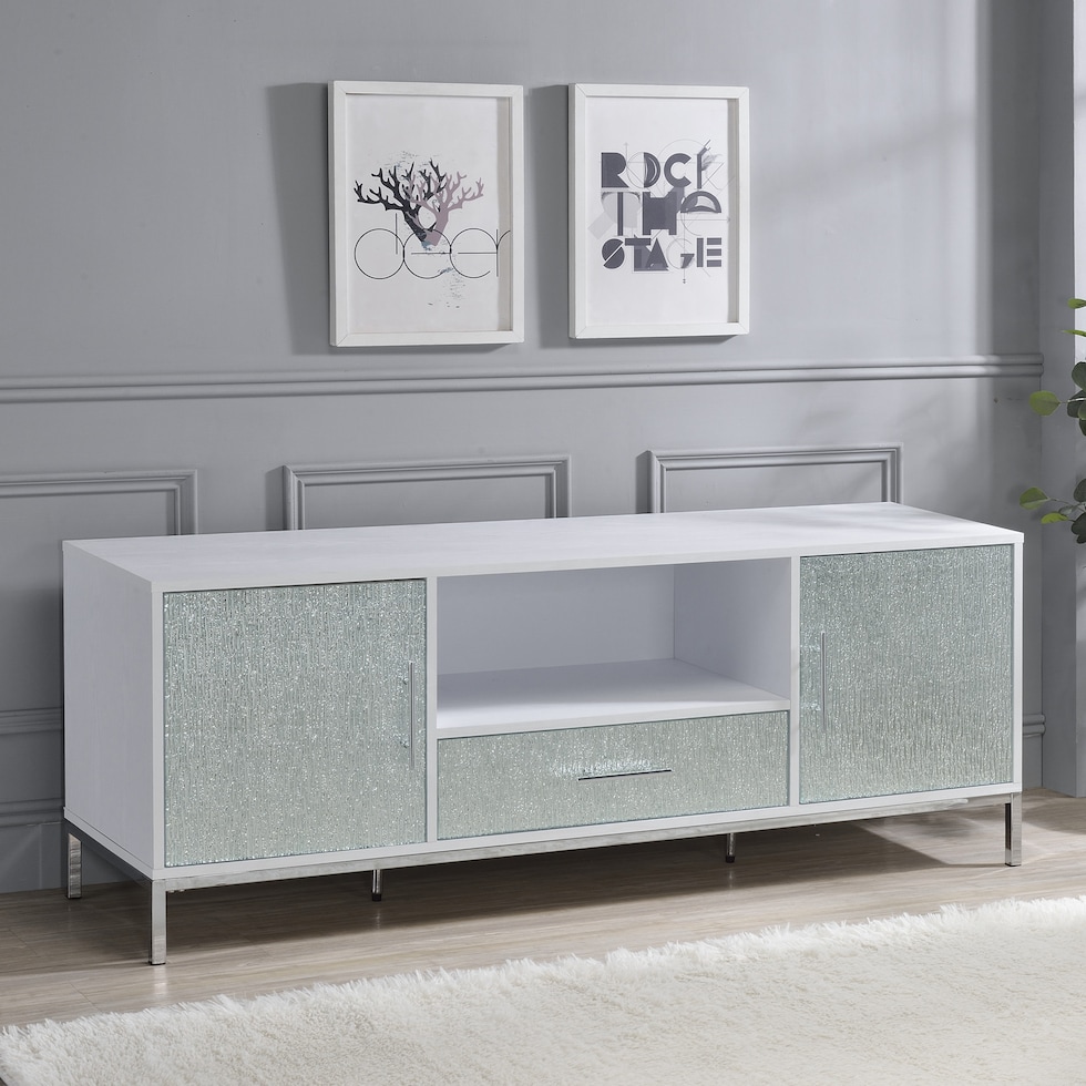 seraphina white silver tv stand   