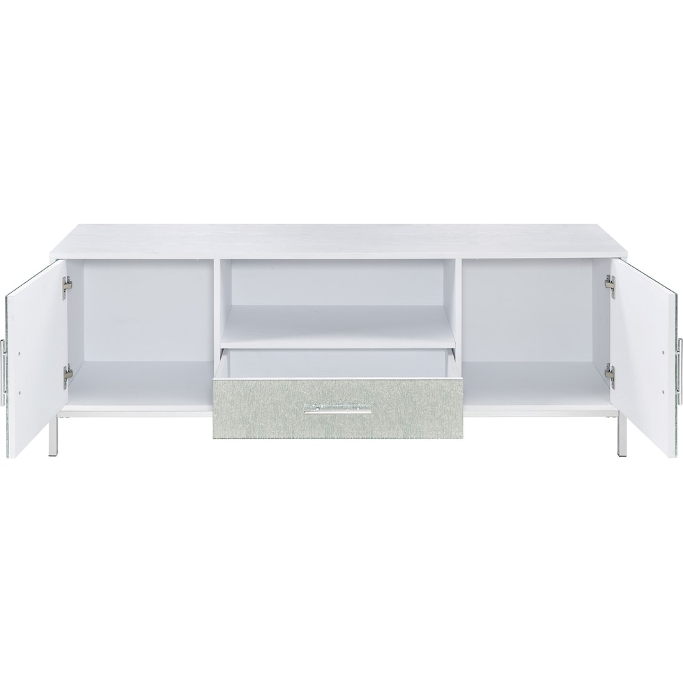 seraphina white silver tv stand   