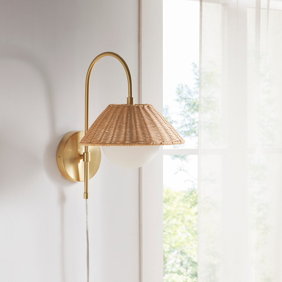 seraphine gold wall sconce   