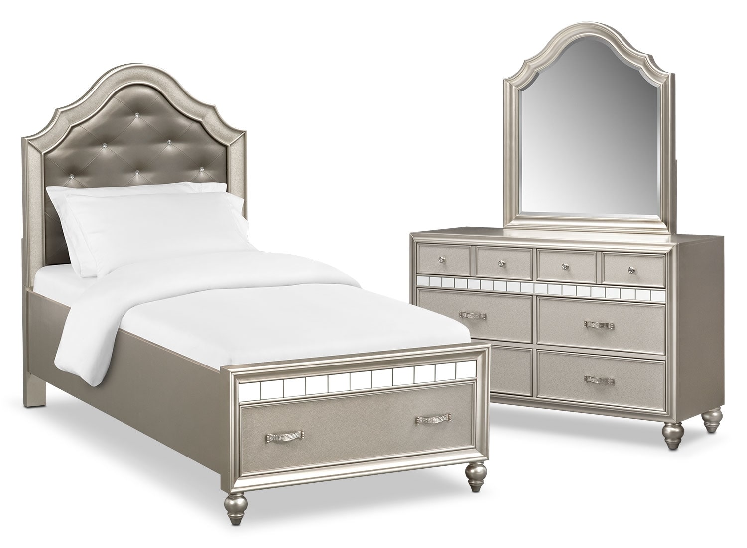 Serena Youth 5 Piece Twin Storage Bedroom Set with Dresser and