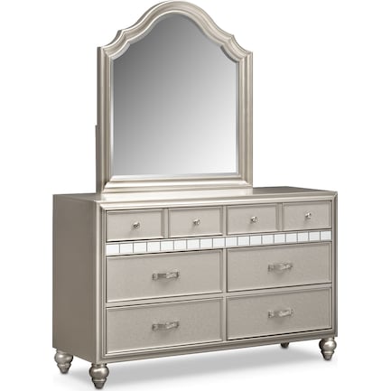 Serena Dresser and Mirror - Platinum