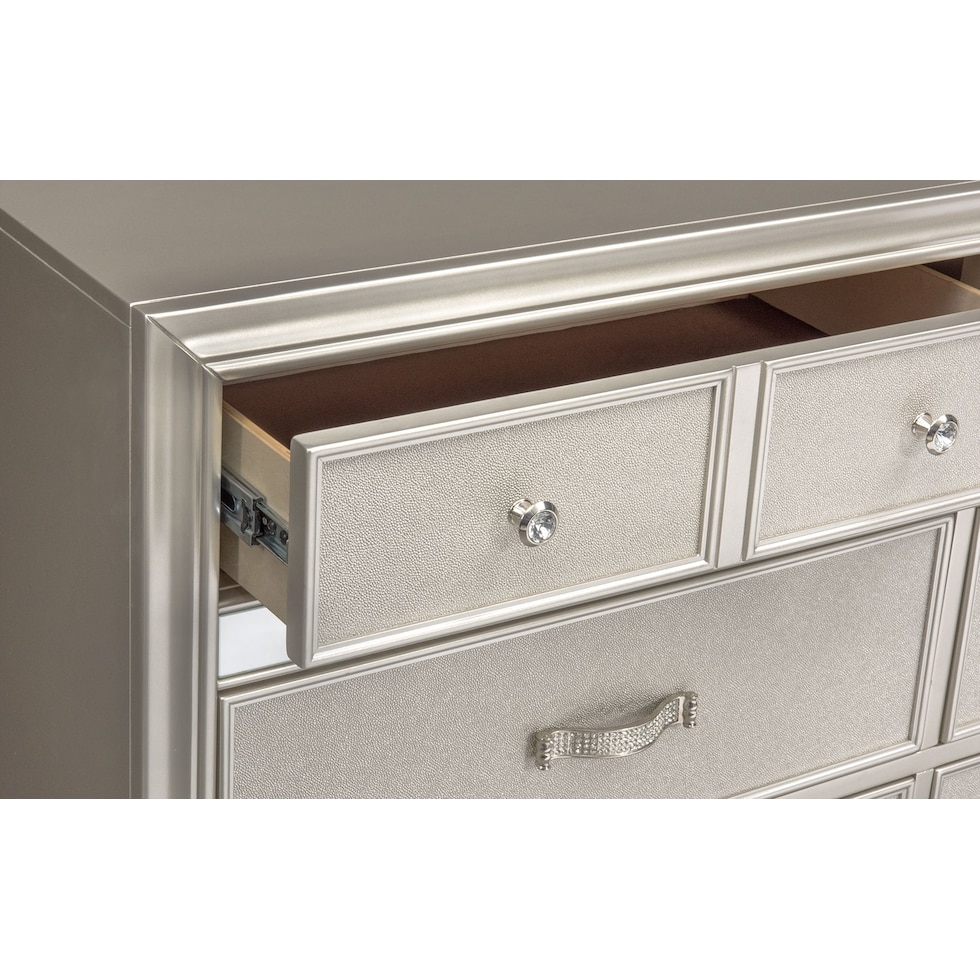 serena youth platinum platinum dresser & mirror   