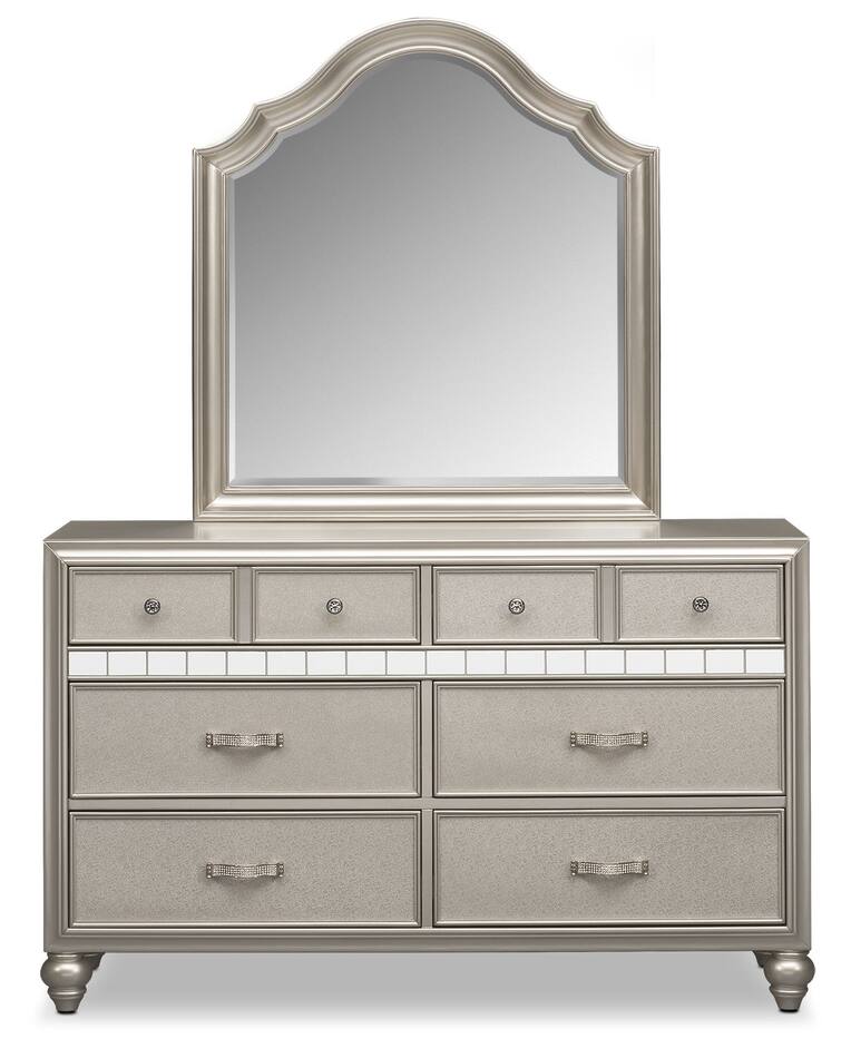 Serena Dresser and Mirror Platinum Value City Furniture