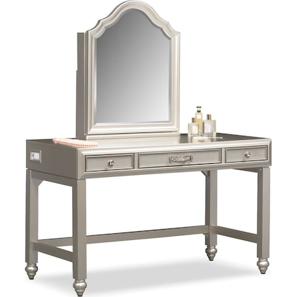 Serena Vanity And Mirror Value City, Vanity Mirror And Desk
