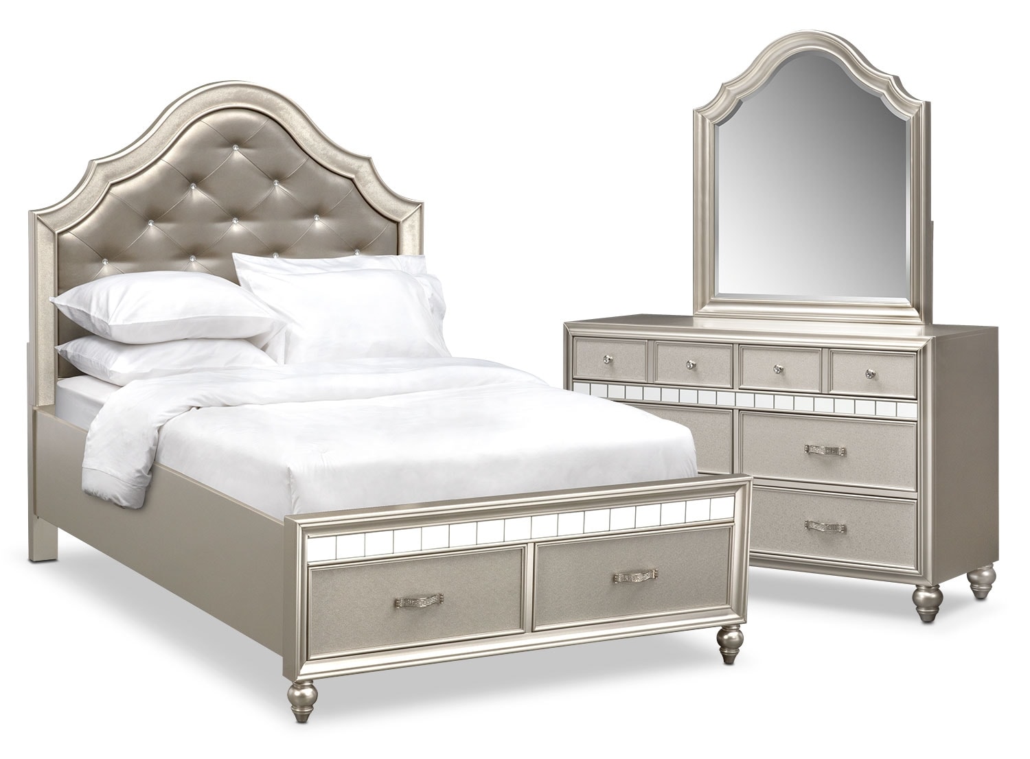 Serena Youth 5 Piece Storage Bedroom Set With Dresser And Mirror Value City Furniture