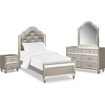 serena youth platinum silver  pc twin bedroom   
